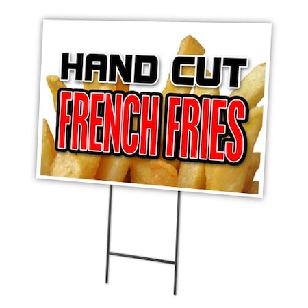 Hand Cut French Fries Yard Sign & Stake Outdoor Plastic Coroplast Window